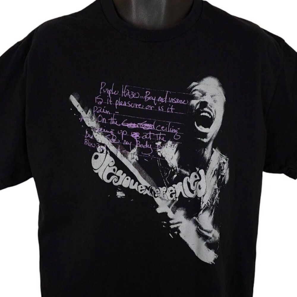 Jimi Hendrix T Shirt Mens Size XL Black Are You Experienced Purple Haze